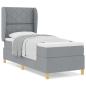 Preview: Boxspringbett mit Matratze Hellgrau 80x200 cm Stoff