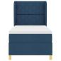 Preview: Boxspringbett mit Matratze Blau 90x200 cm Stoff