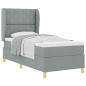 Preview: Boxspringbett mit Matratze Hellgrau 100x200 cm Stoff