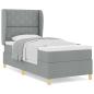 Preview: Boxspringbett mit Matratze Hellgrau 100x200 cm Stoff