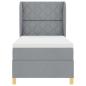 Preview: Boxspringbett mit Matratze Hellgrau 100x200 cm Stoff