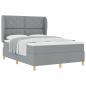 Preview: Boxspringbett mit Matratze Hellgrau 140x200 cm Stoff