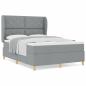 Preview: Boxspringbett mit Matratze Hellgrau 140x200 cm Stoff