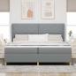 Preview: Boxspringbett mit Matratze Hellgrau 200x200 cm Stoff