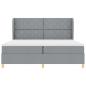 Preview: Boxspringbett mit Matratze Hellgrau 200x200 cm Stoff