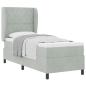 Preview: Boxspringbett mit Matratze Hellgrau 80x200 cm Samt