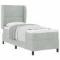 Preview: Boxspringbett mit Matratze Hellgrau 80x200 cm Samt