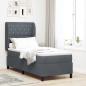 Preview: ARDEBO.de - Boxspringbett mit Matratze Dunkelgrau 80x200 cm Samt