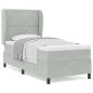 Preview: Boxspringbett mit Matratze Hellgrau 90x200 cm Samt