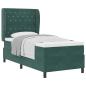 Preview: Boxspringbett mit Matratze Dunkelgrün 90x200 cm Samt