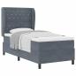 Preview: Boxspringbett mit Matratze Dunkelgrau 100x200 cm Samt