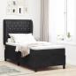 Preview: ARDEBO.de - Boxspringbett mit Matratze Schwarz 100x200 cm Samt