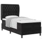Preview: Boxspringbett mit Matratze Schwarz 100x200 cm Samt