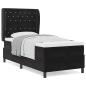 Preview: Boxspringbett mit Matratze Schwarz 100x200 cm Samt