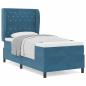 Preview: Boxspringbett mit Matratze Dunkelblau 100x200 cm Samt