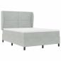 Preview: Boxspringbett mit Matratze Hellgrau 140x190 cm Samt