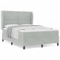 Preview: Boxspringbett mit Matratze Hellgrau 140x190 cm Samt