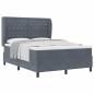 Preview: Boxspringbett mit Matratze Dunkelgrau 140x190 cm Samt