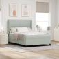 Preview: ARDEBO.de - Boxspringbett mit Matratze Hellgrau 140x200 cm Samt