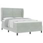 Preview: Boxspringbett mit Matratze Hellgrau 140x200 cm Samt