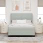 Preview: Boxspringbett mit Matratze Hellgrau 160x200 cm Samt