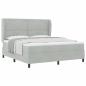 Preview: Boxspringbett mit Matratze Hellgrau 180x200 cm Samt