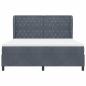 Preview: Boxspringbett mit Matratze Dunkelgrau 180x200 cm Samt