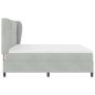 Preview: Boxspringbett mit Matratze Hellgrau 200x200 cm Samt
