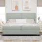 Preview: Boxspringbett mit Matratze Hellgrau 200x200 cm Samt