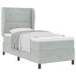 Preview: Boxspringbett mit Kopfteil Hellgrau 190 x 90 cm Samt