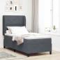 Preview: ARDEBO.de - Boxspringbett mit Matratze Dunkelgrau 90x190 cm Samt