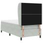 Preview: Boxspringbett mit Matratze Hellgrau 100x200 cm Samt