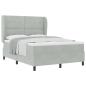 Preview: Boxspringbett mit Matratze Hellgrau 140x200 cm Samt