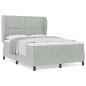 Preview: Boxspringbett mit Matratze Hellgrau 140x200 cm Samt