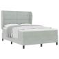 Preview: Boxspringbett mit Matratze Hellgrau 140x200 cm Samt