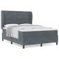 Preview: Boxspringbett mit Matratze Dunkelgrau 140x200 cm Samt