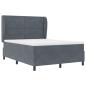 Preview: Boxspringbett mit Matratze Dunkelgrau 160x200 cm Samt