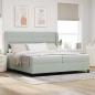 Preview: ARDEBO.de - Boxspringbett mit Matratze Hellgrau 200x200 cm Samt