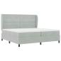 Preview: Boxspringbett mit Matratze Hellgrau 200x200 cm Samt