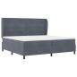 Preview: Boxspringbett mit Matratze Dunkelgrau 200x200 cm Samt