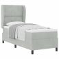 Preview: Boxspringbett mit Matratze Hellgrau 80x200 cm Samt