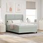 Preview: ARDEBO.de - Boxspringbett mit Matratze Hellgrau 140x190 cm Samt