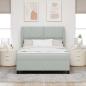 Preview: Boxspringbett mit Matratze Hellgrau 140x190 cm Samt