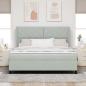 Preview: Boxspringbett mit Matratze Hellgrau 180x200 cm Samt