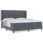 Preview: Boxspringbett mit Matratze Dunkelgrau 200x200 cm Samt