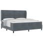Preview: Boxspringbett mit Matratze Dunkelgrau 200x200 cm Samt