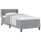 Preview: ARDEBO.de - Boxspringbett mit Matratze Hellgrau 80x200 cm Stoff