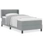 Preview: Boxspring-Bett mit Matratze Hellgrau 100x200 cm Stoff