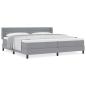 Preview: Boxspringbett mit Matratze Hellgrau 200x200 cm Stoff