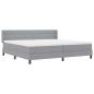 Preview: Boxspringbett mit Matratze Hellgrau 200x200 cm Stoff